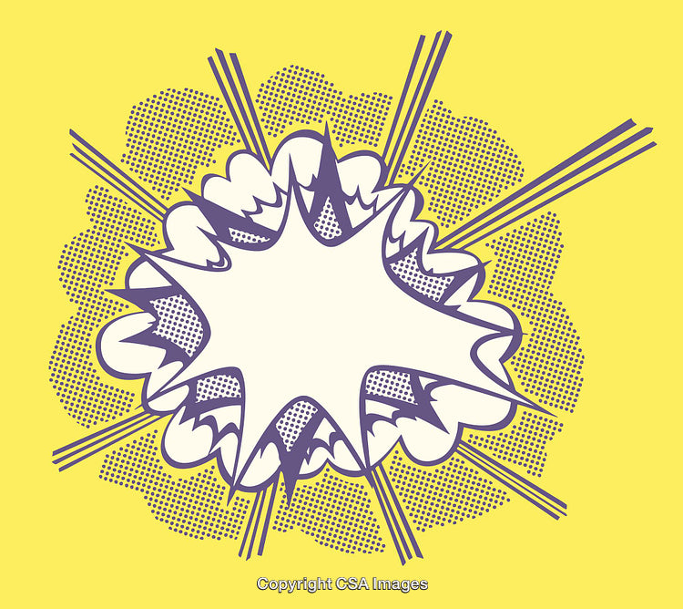 Colorful Comic Style Explosion on a Bright Yellow Background