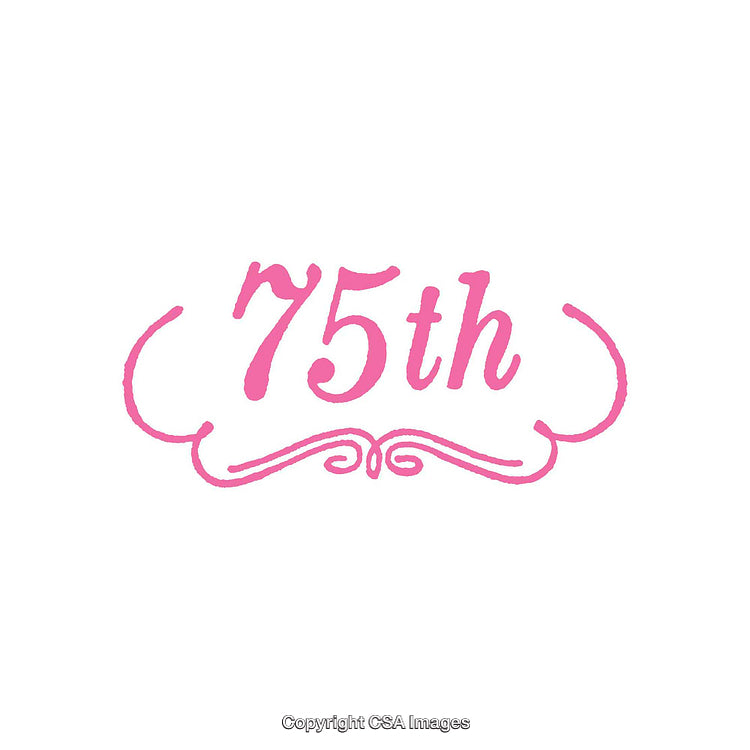 Elegant Pink 75th Anniversary Celebration Design With Decorative Elements