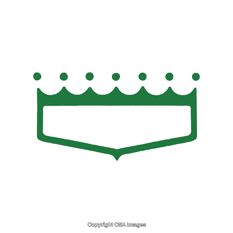 Minimal Green Outline of a Crown with Simplistic Design Aesthetics