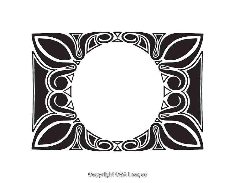 Elegant Black and White Line Art Decorative Frame With Intricate Patterns
