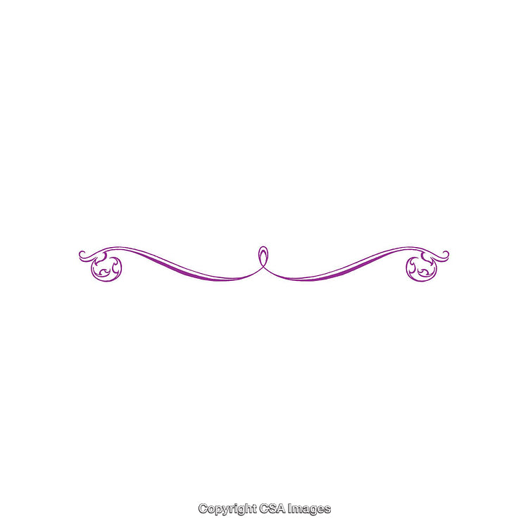 Elegant Purple Ornamental Divider with Swirling Decorative Design on White Background