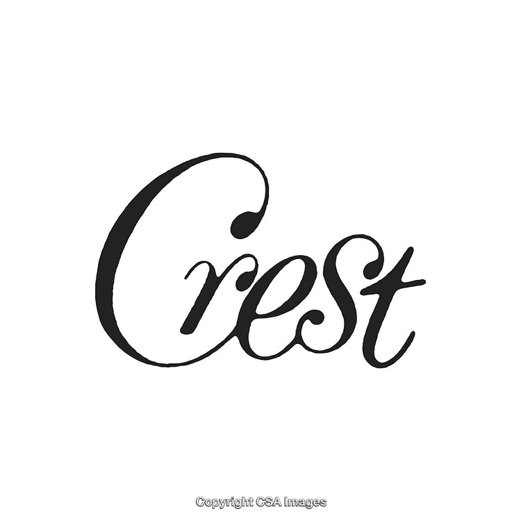 Elegant Calligraphic Typography Logo Design Featuring the Word 'Crest'
