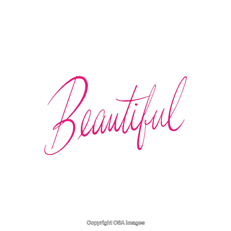 Elegant Script Typography Displaying the Word Beautiful in Vibrant Pink
