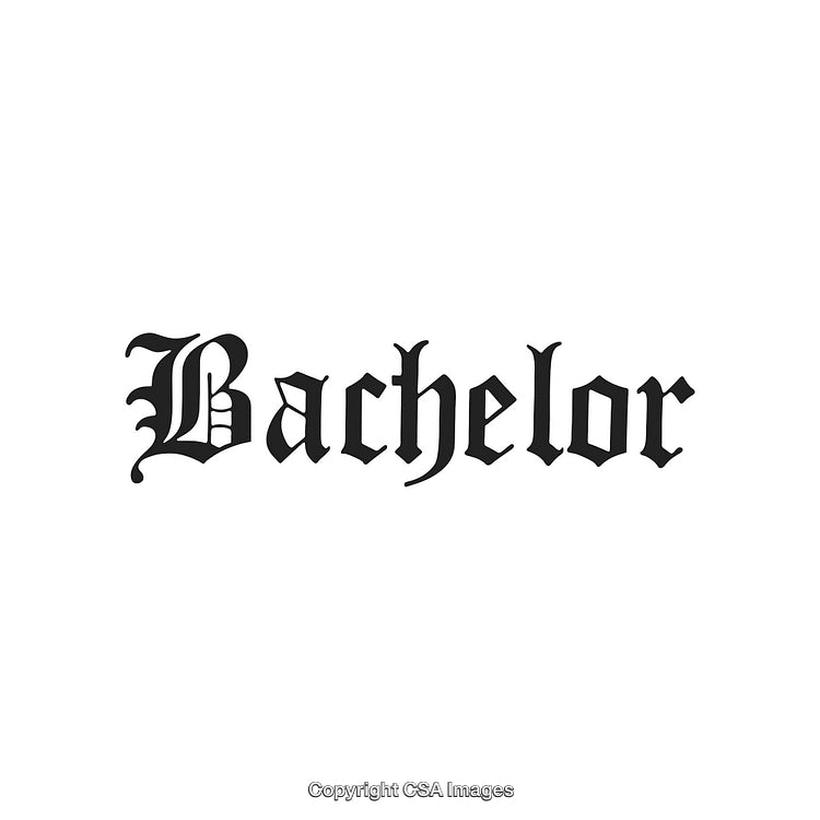 Elegant Blackletter Font Spelling Bachelor in a Bold and Sophisticated Style