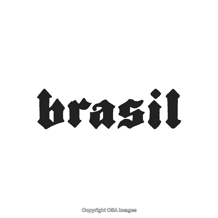 Typography Design Featuring the Word 'Brasil' in Bold Gothic Font