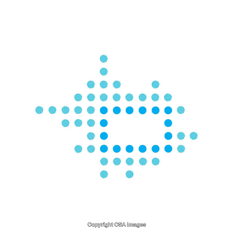 Abstract Blue Dotted Shape on White Background in Minimalist Style
