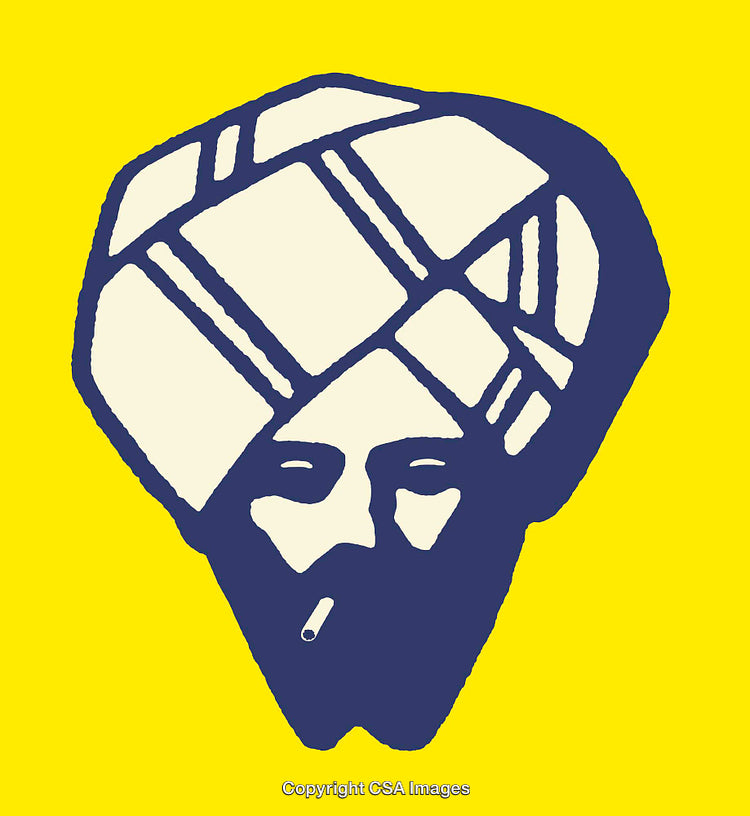 Stylized Line Art of Head Dress Concept with Bold Colors
