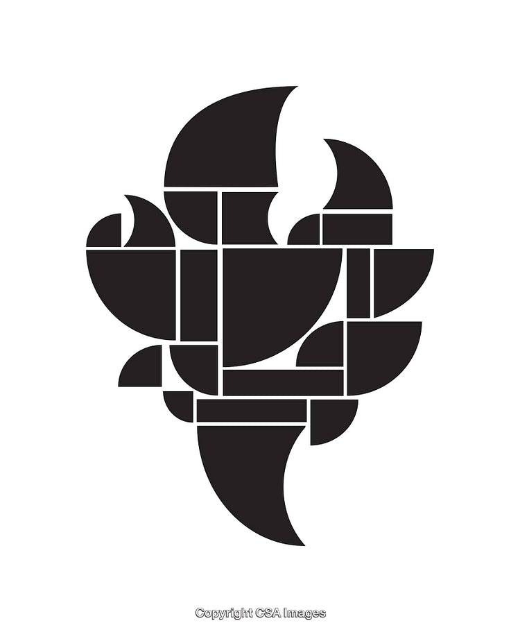 Abstract Geometric Design in Black and White Line Art Illustration