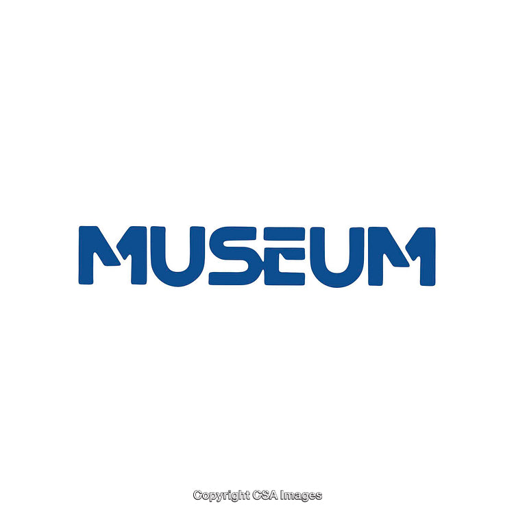 Modern Blue Typography Featuring The Word Museum in Creative Style