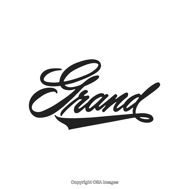 Elegant Handwritten Script Featuring the Word 'Grand' on a White Background