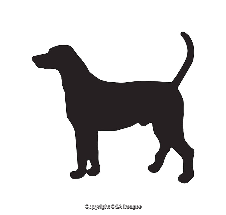 Silhouette of a Standing Dog in Minimalistic Design Style