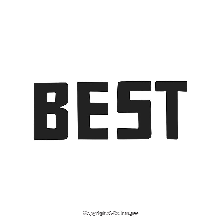Bold Typography Design Highlighting the Word 'Best' in Black on White Background