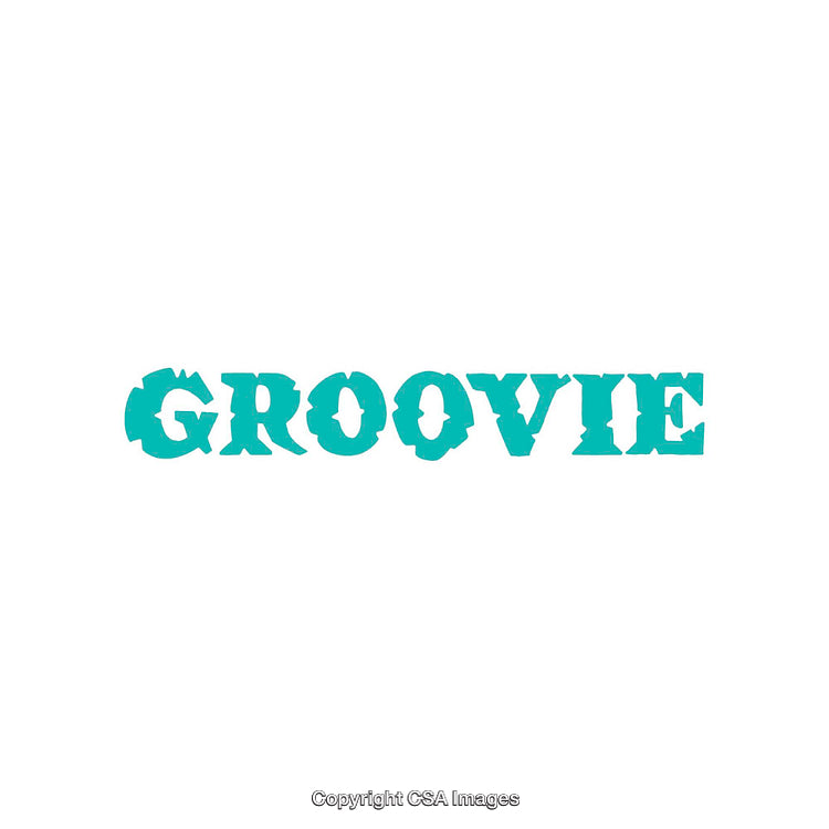 Teal Groovie Text Design on a Clean White Background