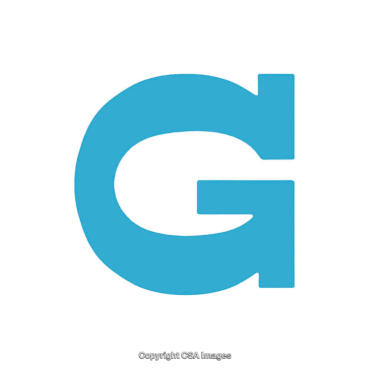 Blue Letter G on Simple White Background