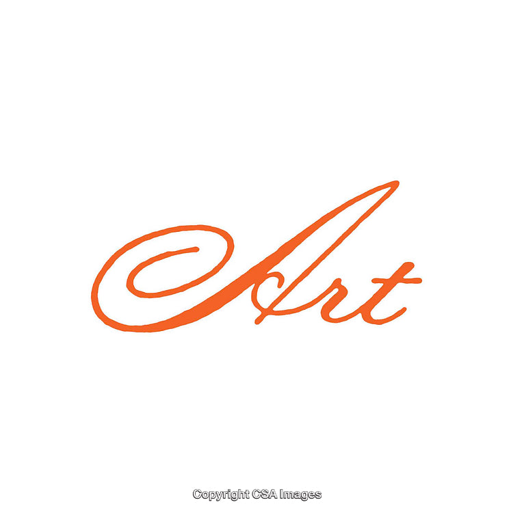 Elegant Orange Brushstroke Text Word 'Art' on White Background