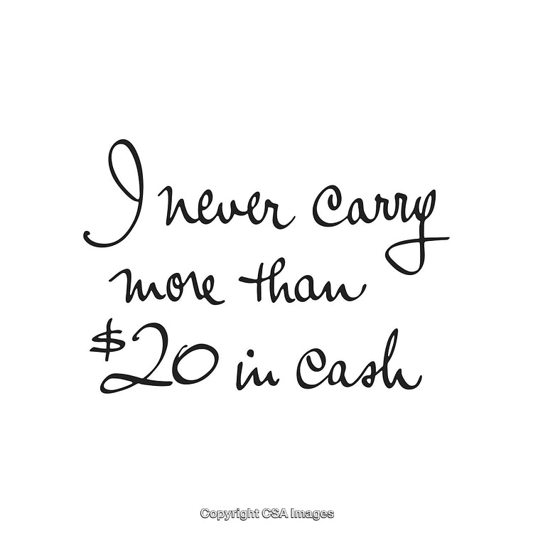 Handwritten Inspirational Quote Emphasizing Limited Cash-Carry Habit