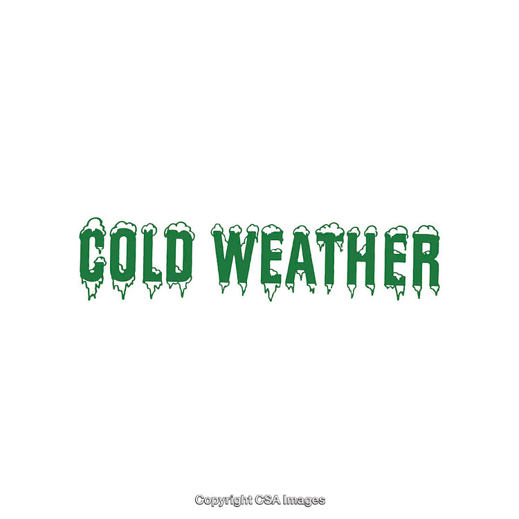 Cold Weather Text With Icicle Theme Design in Green Color