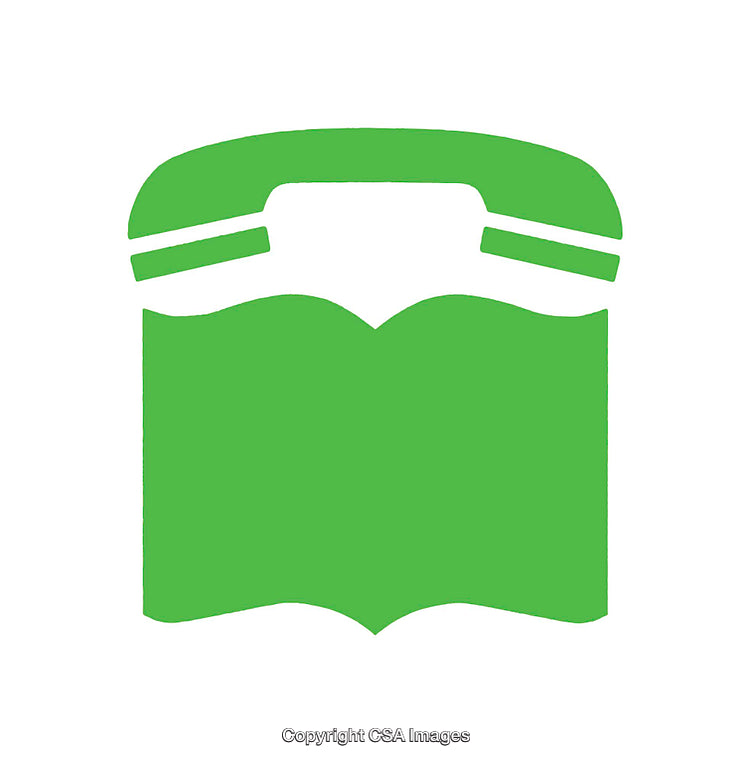 Green Icon Depicting a Phone and Open Book Combination on White
