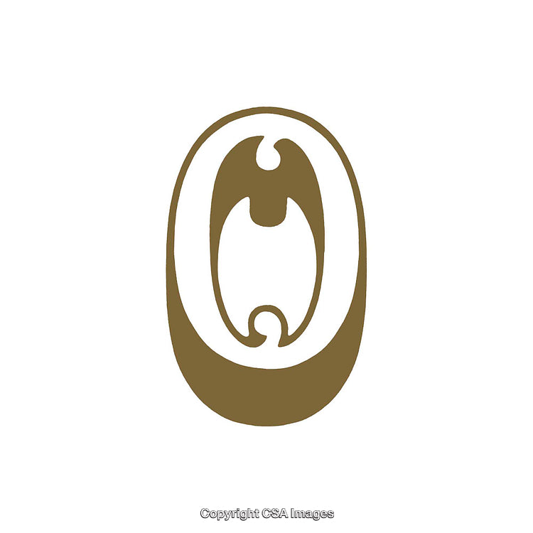 Stylized Gold Number Zero Artwork on a White Background