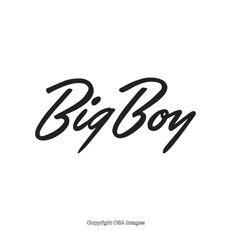 Stylized Typography Artwork Featuring the Bold Text 'Big Boy' in Black Script