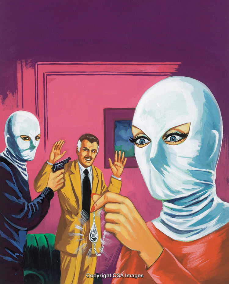 Masked Figures Conduct a Crime Scene with Suspenseful Interaction