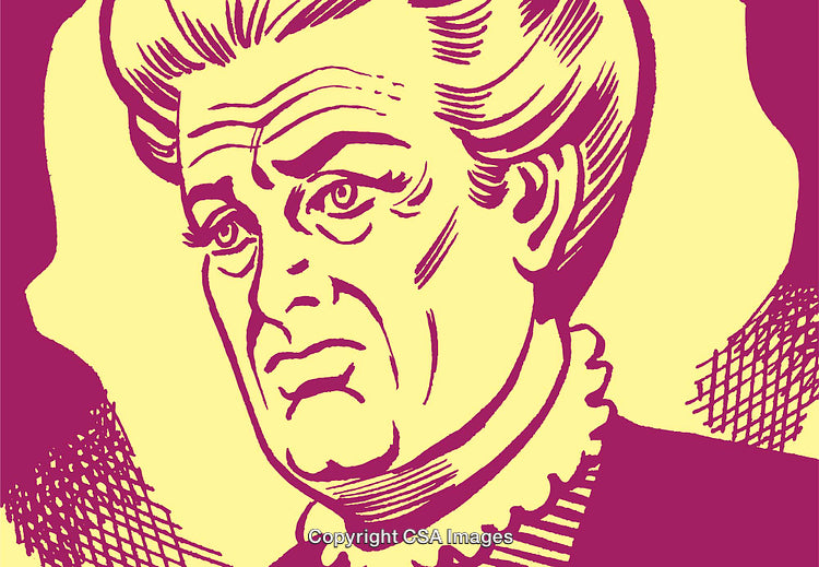 Vintage Illustration of a Thoughtful Woman in Retro Pop Art Style