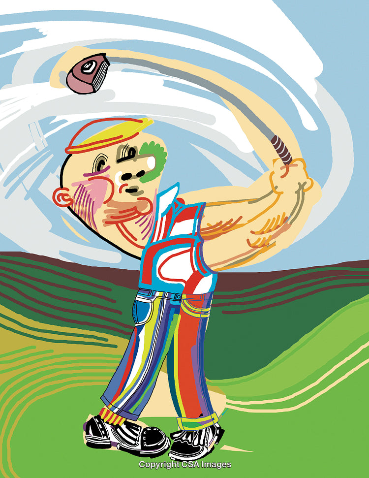Person Swinging a Golf Club