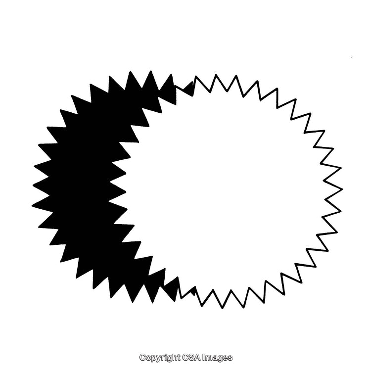 Abstract Black and White Spiky Border Design on White Background