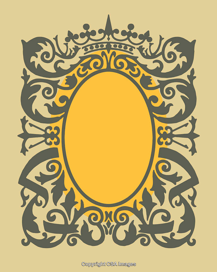 Elegant Ornate Frame with Vintage Decorative Patterns and Golden Details