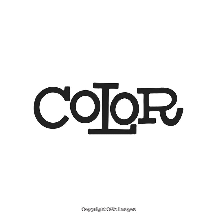 Creative Typography Artwork Featuring the Word Color in a Monochromatic Style