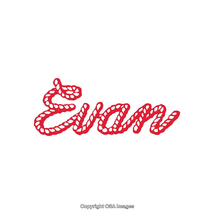 Handwritten Rope Styled Text Design in Vivid Red