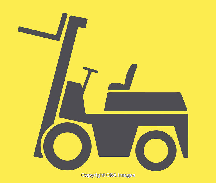 Minimalistic Forklift Illustration in Bold Colors for Industrial Theme