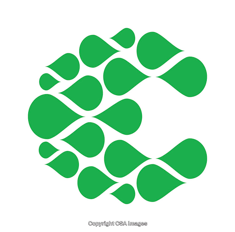 Green Organic Logo with Abstract Fluid Shapes in Circular Form