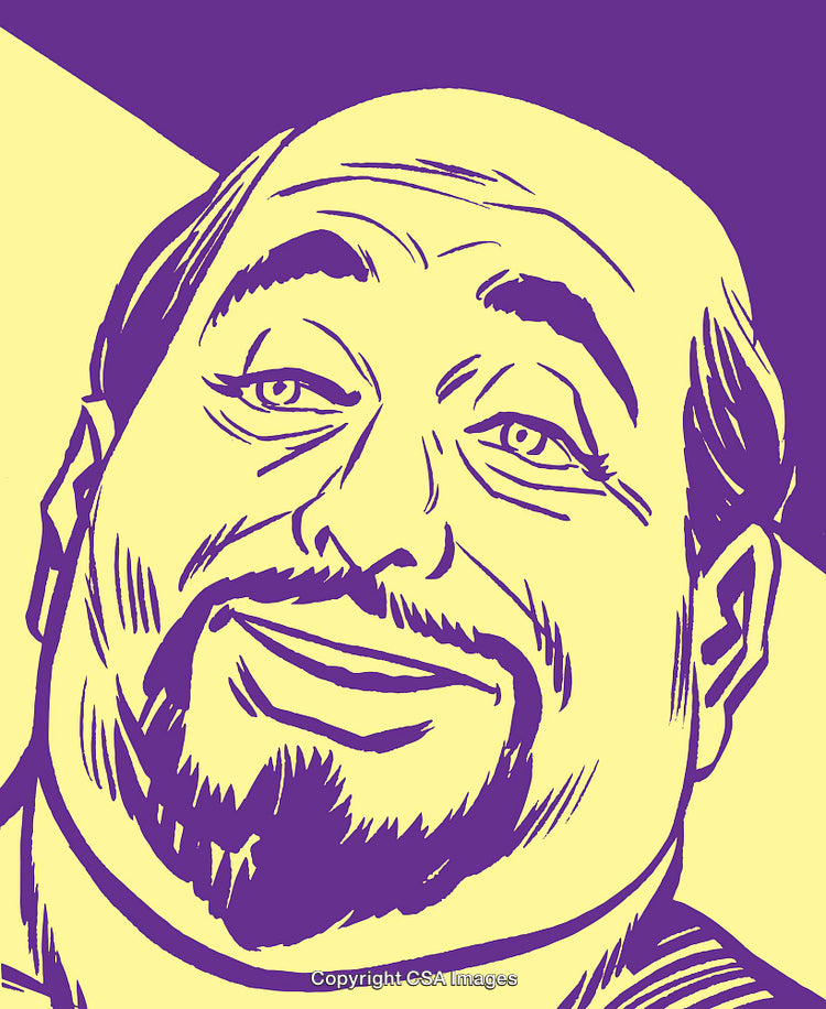 Expressive Portrait Illustration of a Smiling Man in Pop Art Style