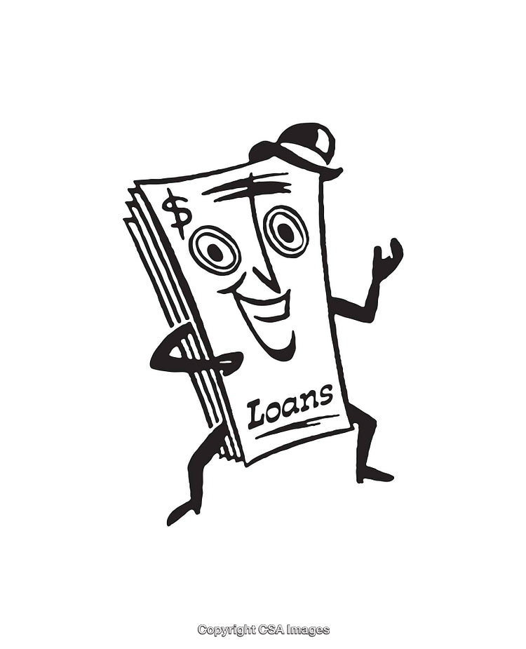 Cartoon Illustration of a Personified Loan Document Character
