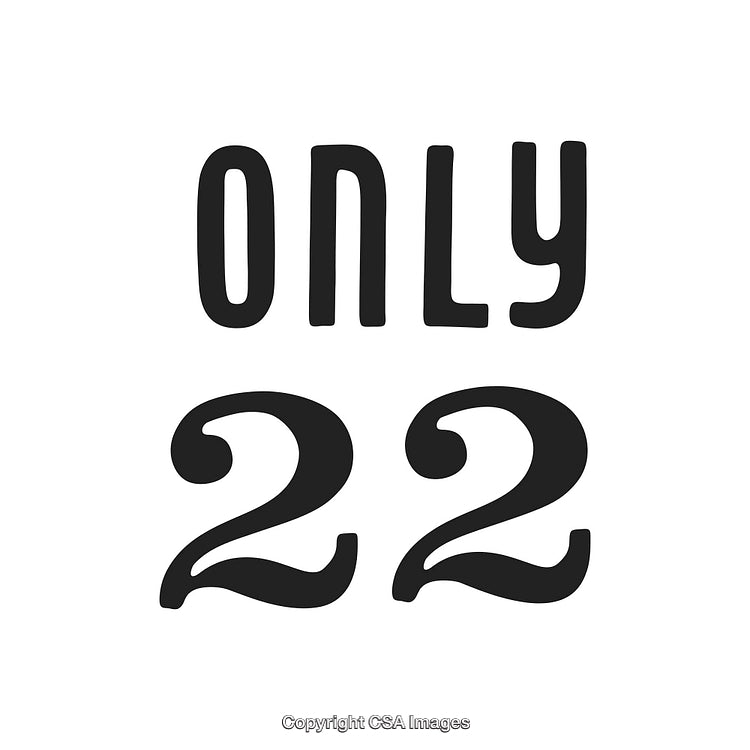 Bold Typography Design Featuring the Number 22 and the Word Only