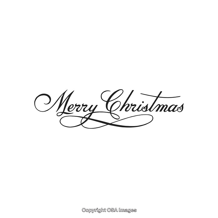 Elegant Calligraphy of Merry Christmas Greeting on White Background