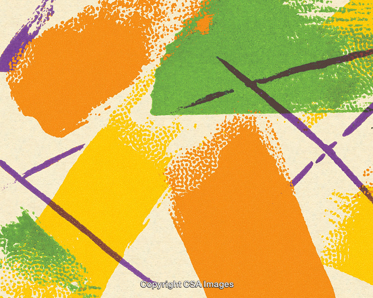 Abstract Colorful Brushstroke Artwork with Vibrant Textures and Line Patterns