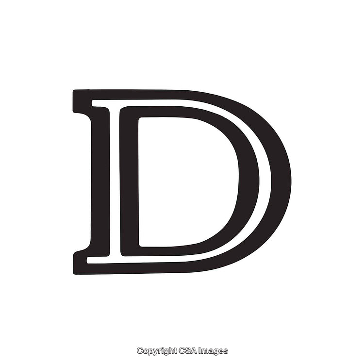 Bold Letter D in Modern Minimalist Design Style