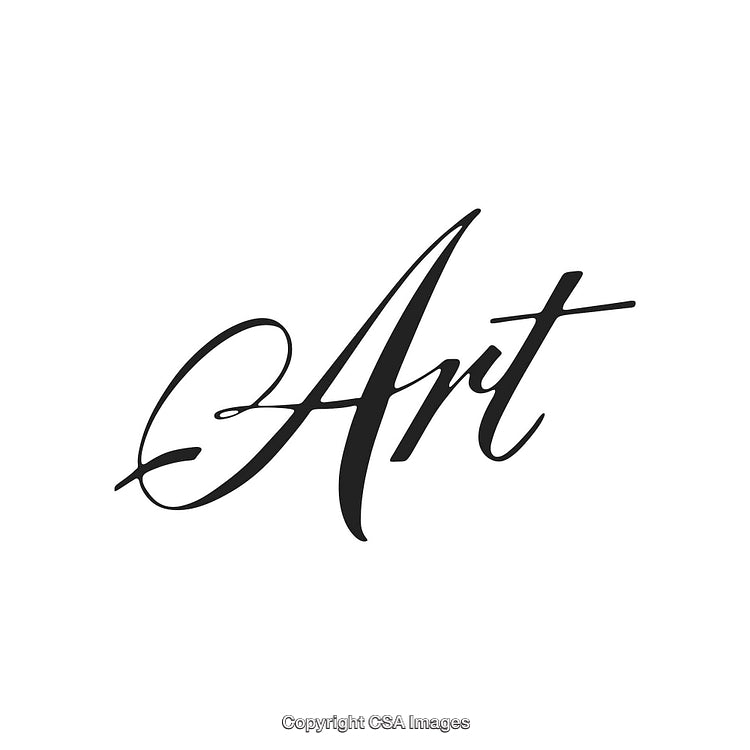 Elegant Handwritten Art Text in Stylish Black Font on White Background