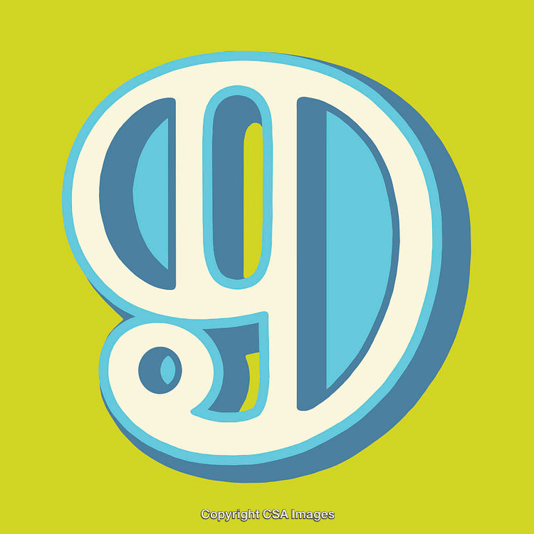 Bold Illustration of the Number Nine in Vibrant Colors