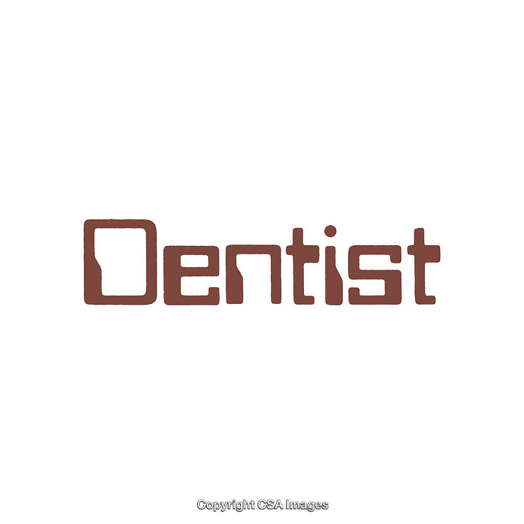 Minimalist Typography of the Word “Dentist” in Solid Color Design