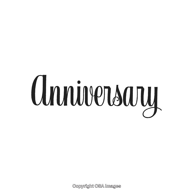 Elegant Anniversary Calligraphy Design in Black Script on White Background