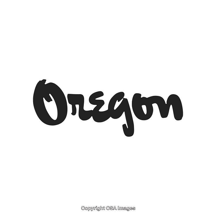 Stylish Handwritten Wordmark Featuring the State Name Oregon in Black Ink
