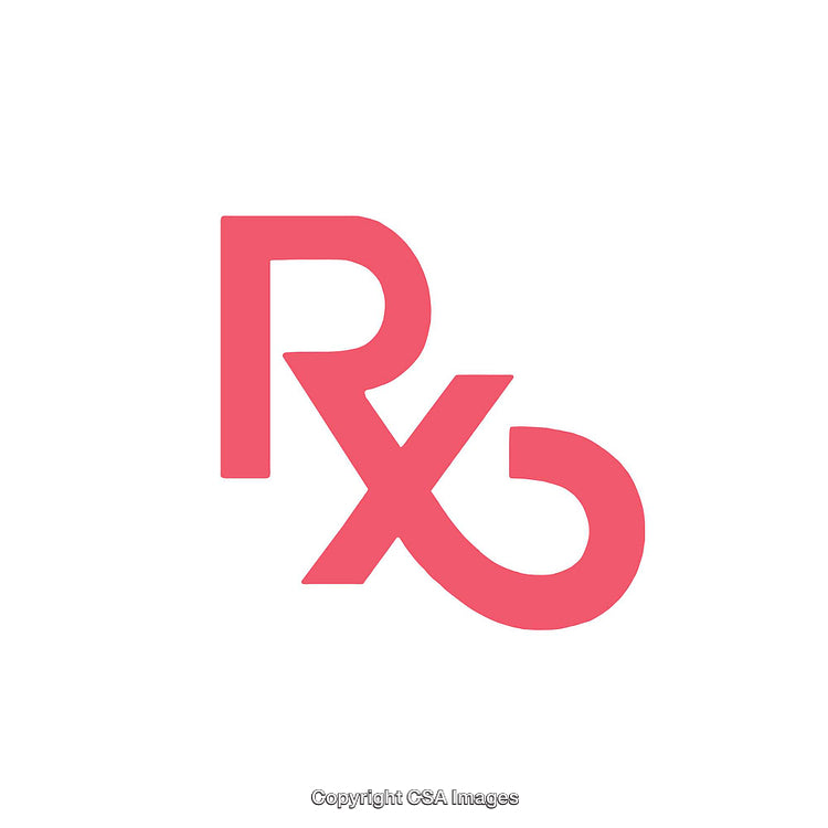 Stylized Red RX Symbol on White Background Minimalist Design