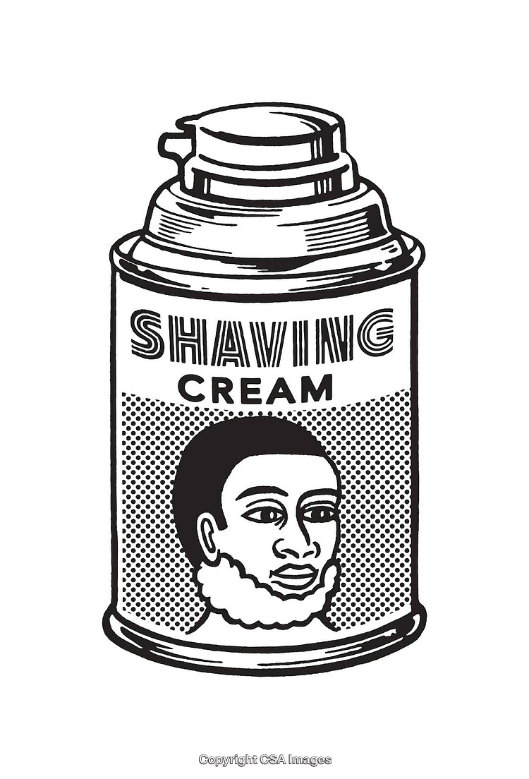 Black And White Line Art Illustration Of Shaving Cream Can