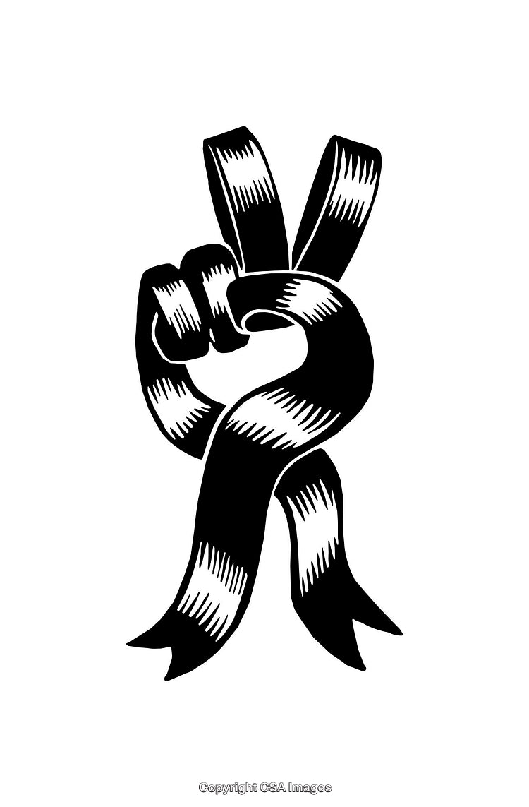 Vintage Line Art Ribbon Forming a Knot Hand Illustration