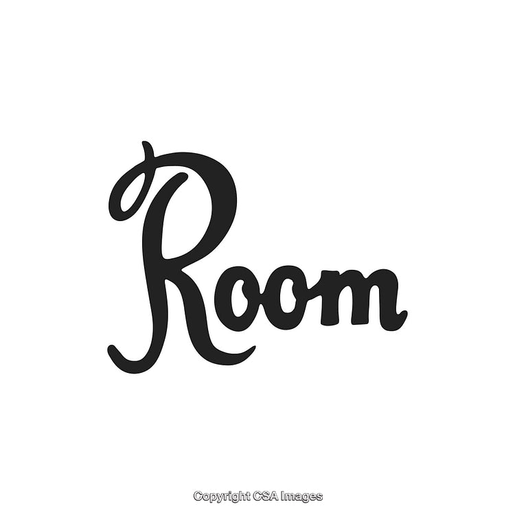 Stylish Black Room Typography Design on White Background