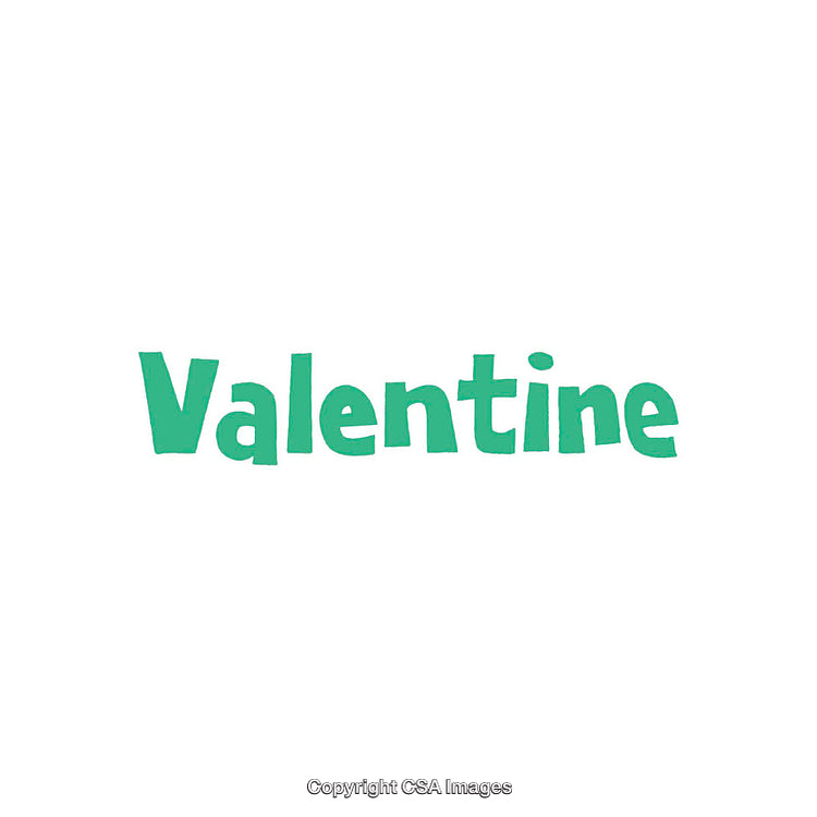 Green Hand-Lettered Valentine Typography on White Background