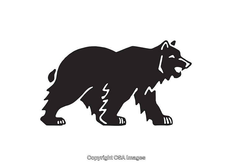 Silhouette of a Bear in Black and White Icon Design